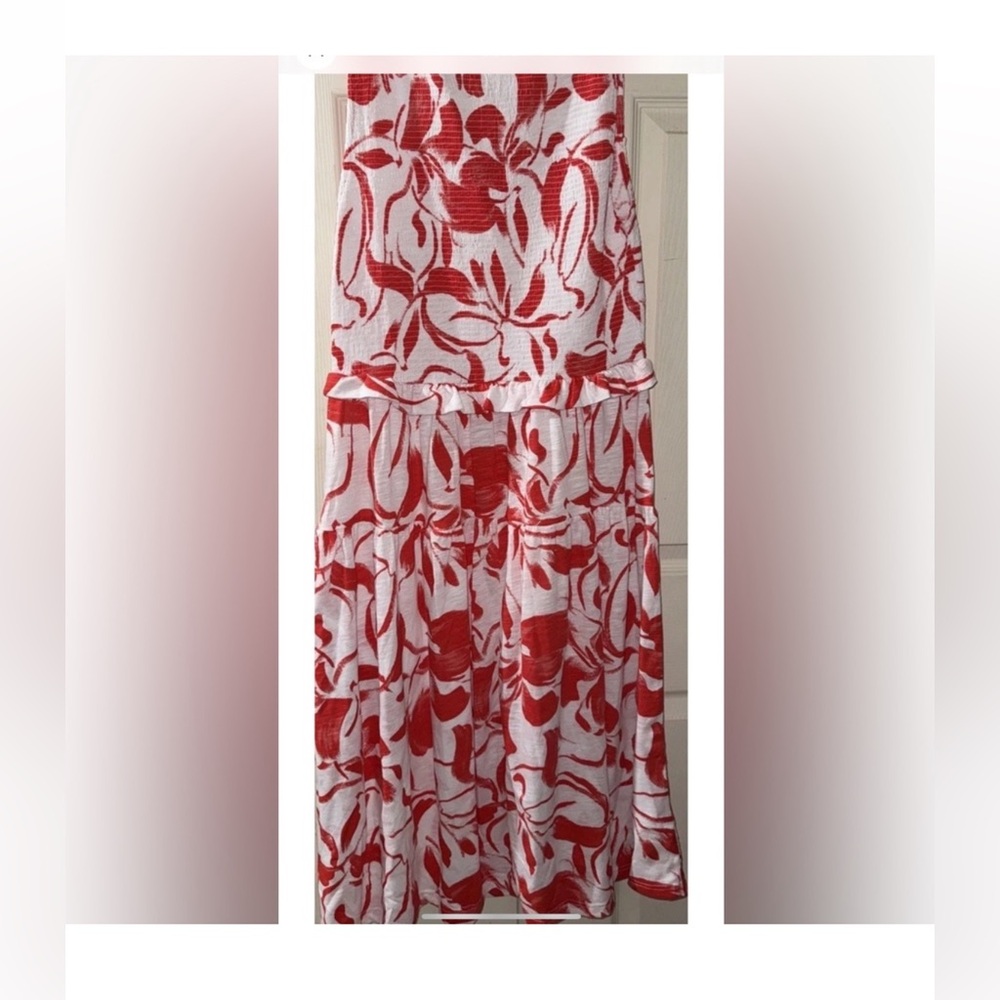 Women L Nanette Lepore Midi Flora Dress Ruffles Sleeveless Cottagecore Boho NWT
